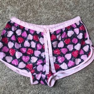 VS heart sequin and satin sleep short size small